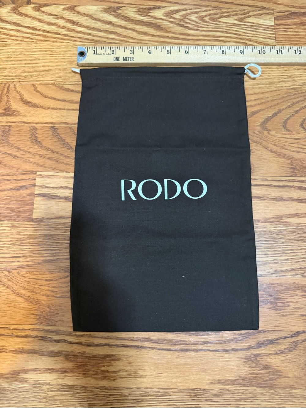 Rodo Brown Drawstring Pouch with White Logo